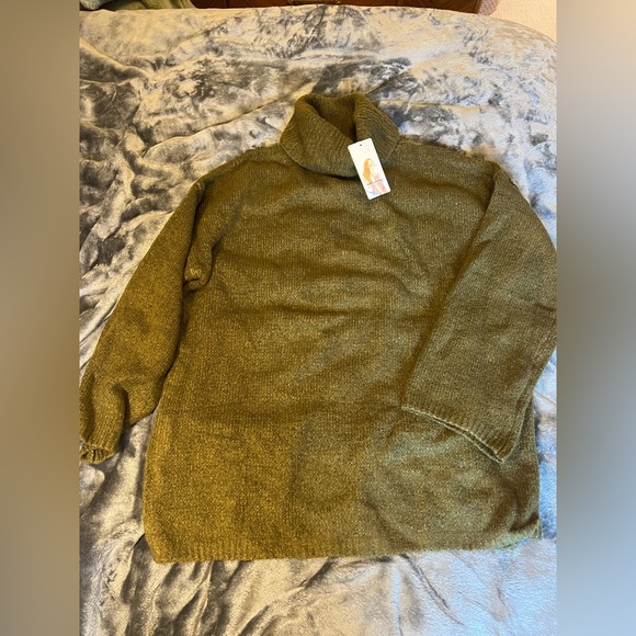 Cozy Olive Green Turtleneck Sweater - Picture 7 of 11